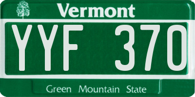VT license plate YYF370