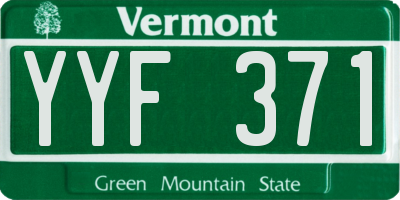 VT license plate YYF371