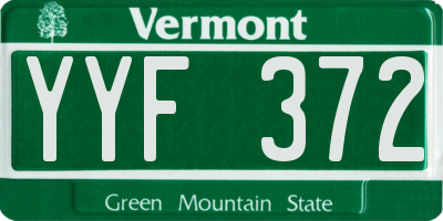 VT license plate YYF372