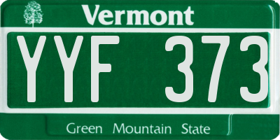 VT license plate YYF373