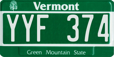 VT license plate YYF374