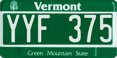 VT license plate YYF375