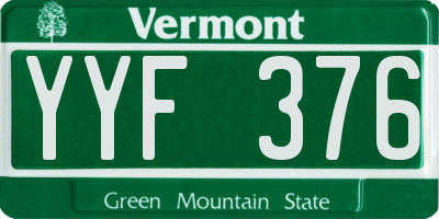VT license plate YYF376