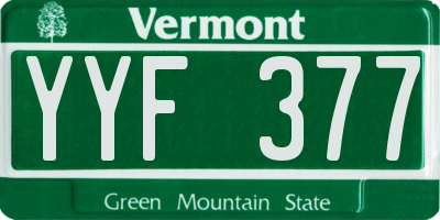 VT license plate YYF377