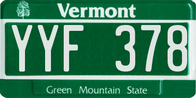VT license plate YYF378