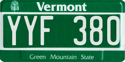 VT license plate YYF380