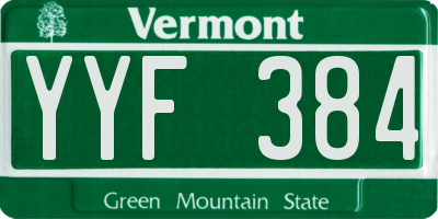 VT license plate YYF384