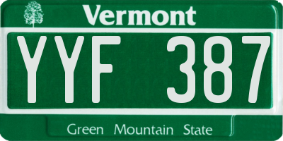 VT license plate YYF387