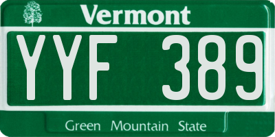 VT license plate YYF389