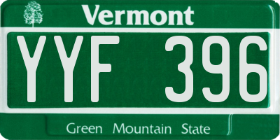VT license plate YYF396