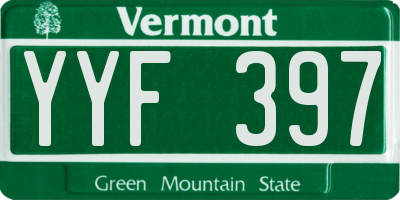 VT license plate YYF397