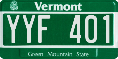VT license plate YYF401