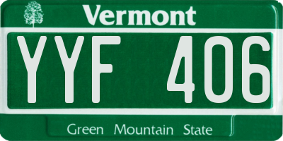 VT license plate YYF406