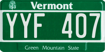 VT license plate YYF407