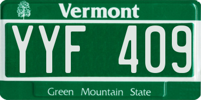 VT license plate YYF409