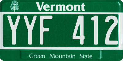 VT license plate YYF412