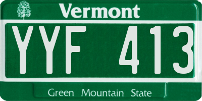 VT license plate YYF413
