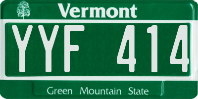 VT license plate YYF414