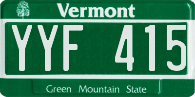 VT license plate YYF415