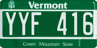 VT license plate YYF416