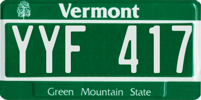VT license plate YYF417