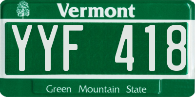 VT license plate YYF418