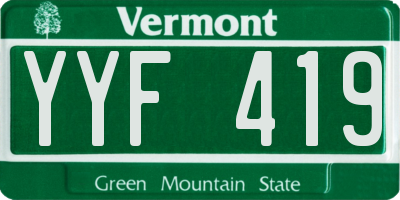 VT license plate YYF419