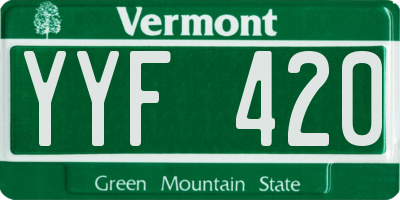 VT license plate YYF420