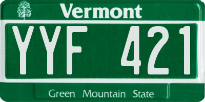 VT license plate YYF421