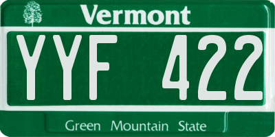 VT license plate YYF422
