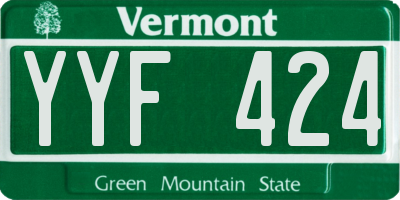 VT license plate YYF424