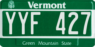 VT license plate YYF427