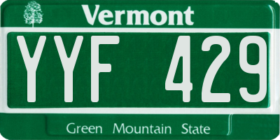 VT license plate YYF429
