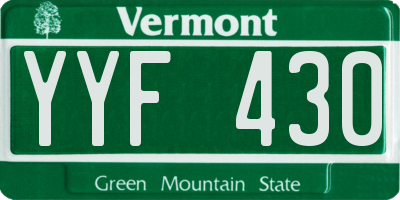 VT license plate YYF430