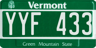 VT license plate YYF433