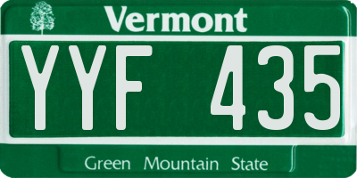 VT license plate YYF435