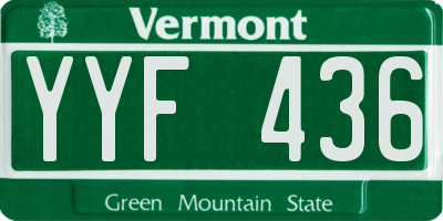 VT license plate YYF436