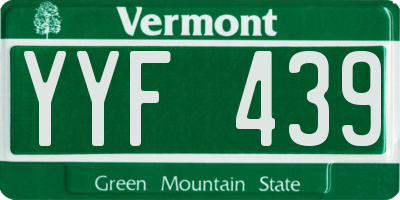 VT license plate YYF439