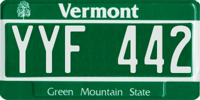VT license plate YYF442