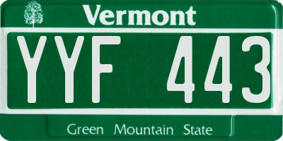 VT license plate YYF443