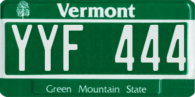 VT license plate YYF444