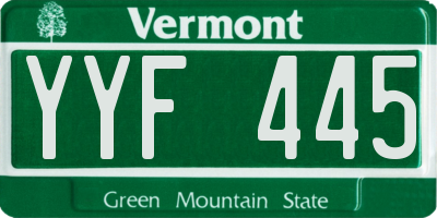 VT license plate YYF445