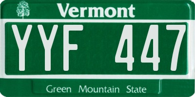 VT license plate YYF447