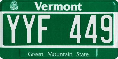 VT license plate YYF449