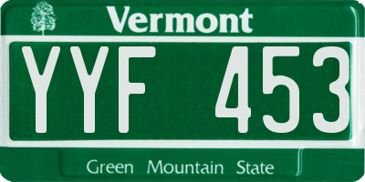 VT license plate YYF453