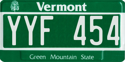 VT license plate YYF454