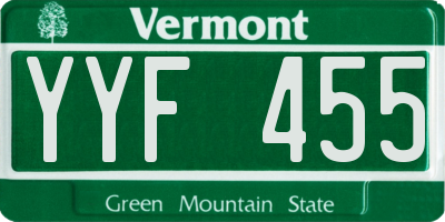 VT license plate YYF455