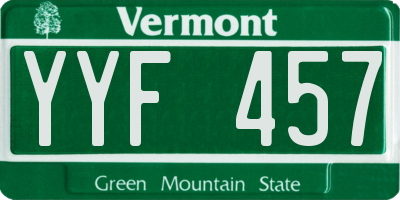 VT license plate YYF457