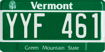 VT license plate YYF461