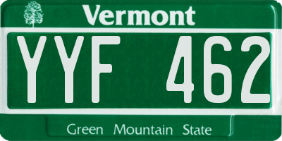 VT license plate YYF462
